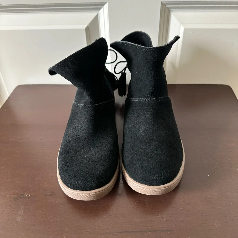 UGG Koolaburra Skyller Suede Tassel Ankle Boots Black Women's Size US 7 - Picture 4 of 10